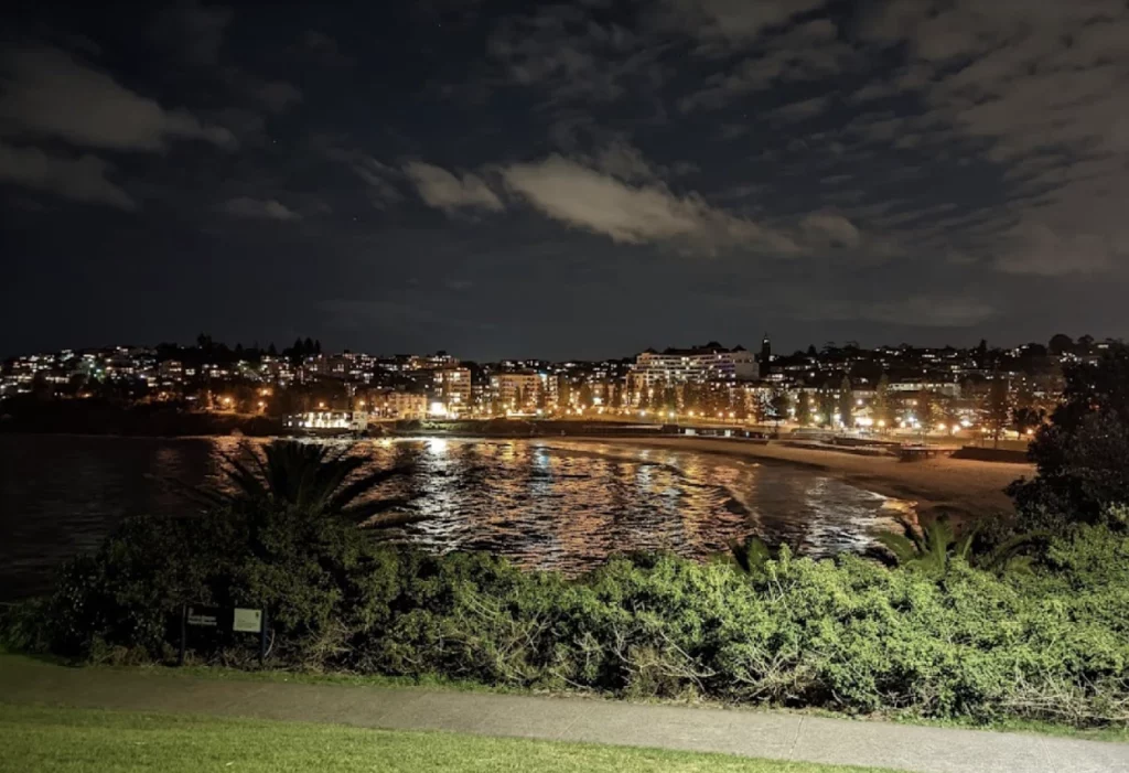 Coogee beach at night